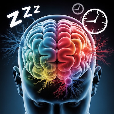 Representación de la interacción entre la corteza prefrontal y la amígdala afectada por el insomnio