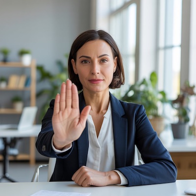 Mujer practicando la asertividad y aprendiendo a decir no para poner límites de forma saludable