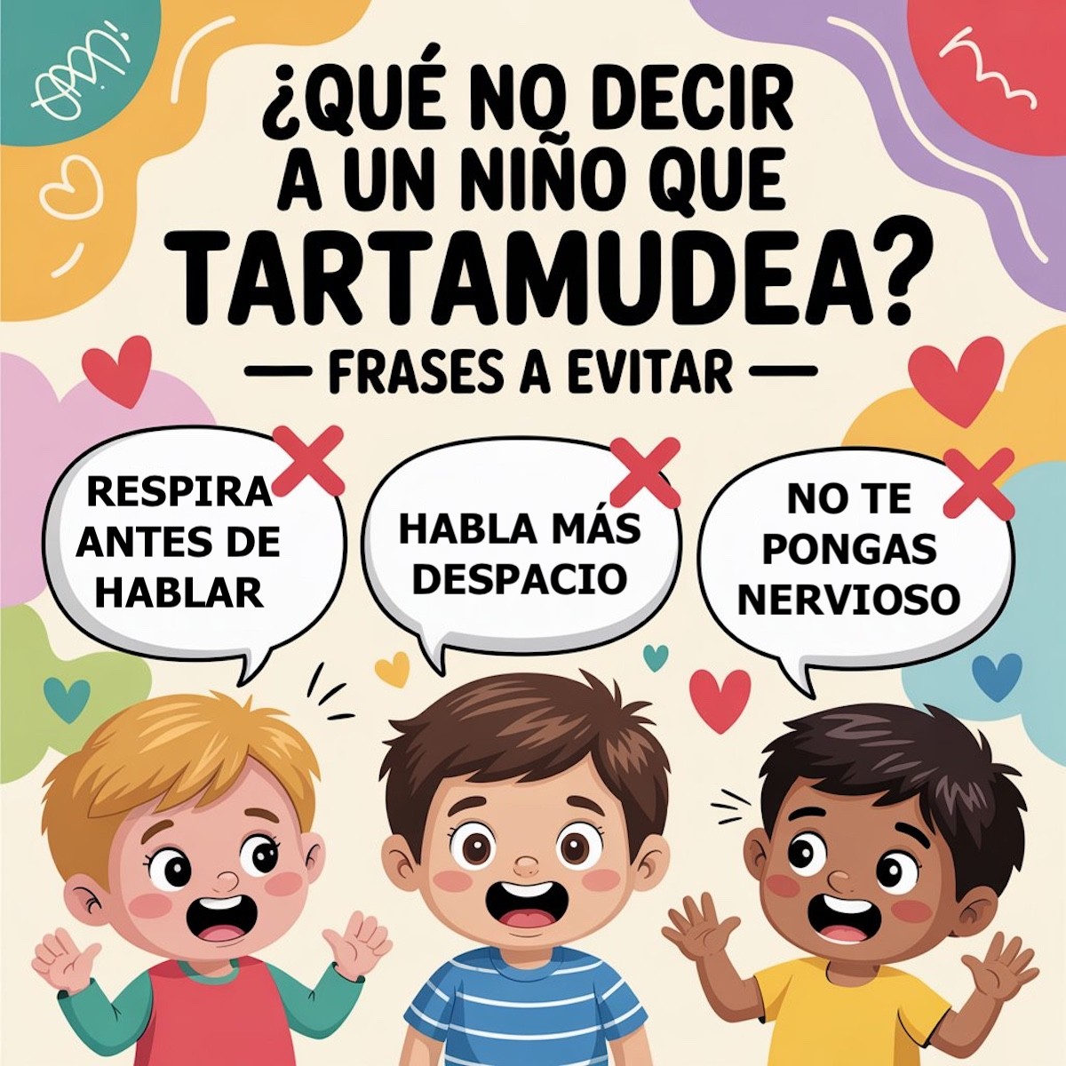 ¿Qué no decir a un niño que tartamudea? Frases a evitar