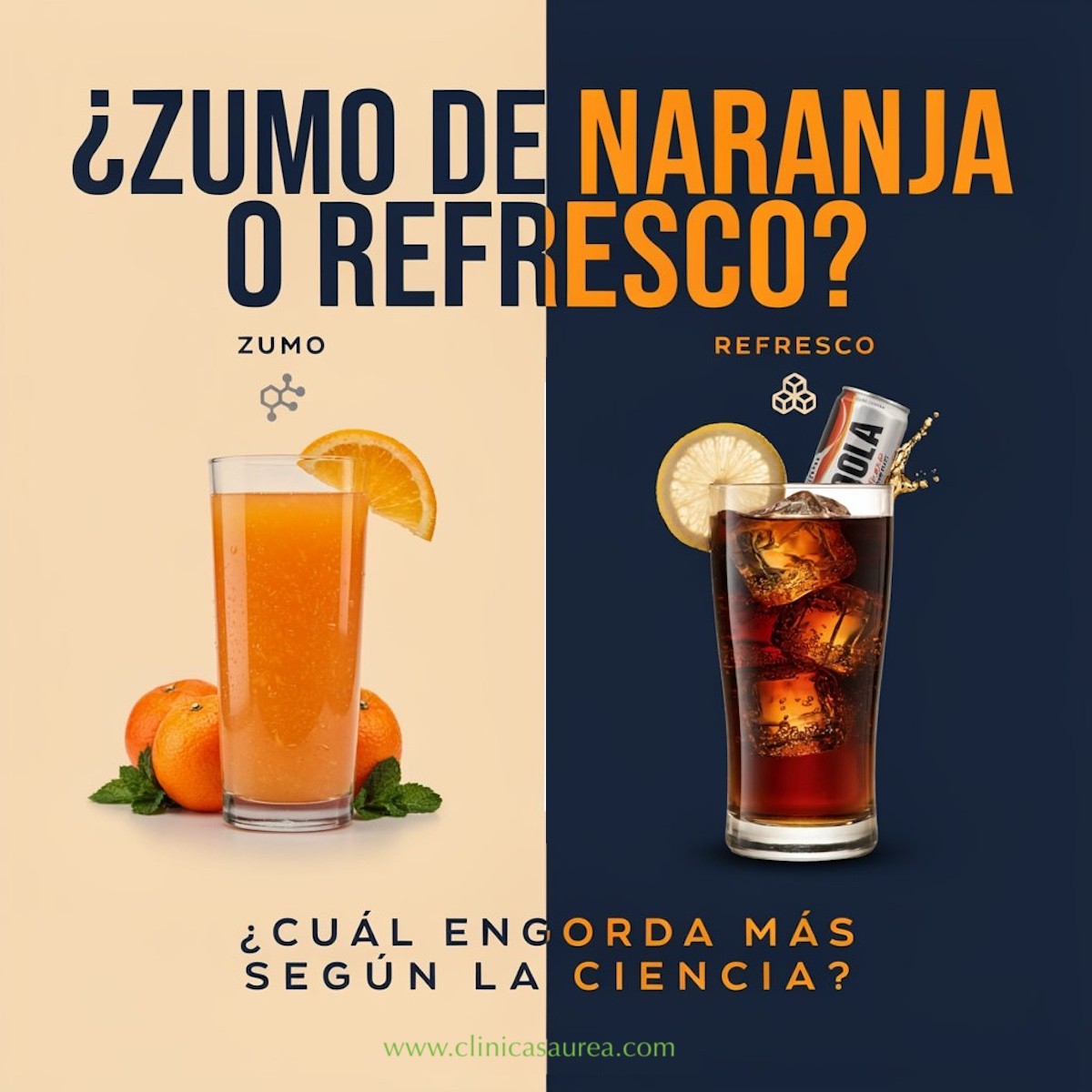 ¿Zumo de naranja o refresco? Cuál engorda más según la ciencia